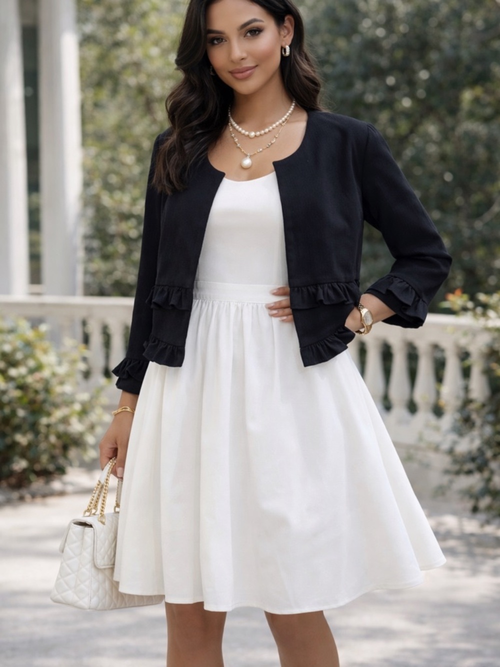 Isaac Mizrahi Black cardigan with Ruffled Sleeve elegant size S brand new